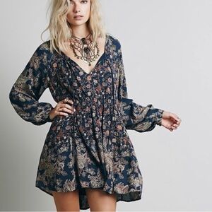 FREE PEOPLE Lucky Loosey Paisley Mini dress